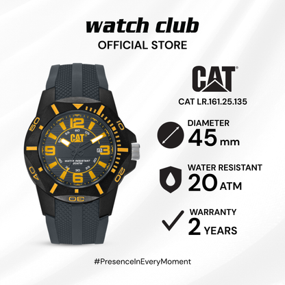 CAT - Jam Tangan PRIA Tali Silicone Caterpillar Gun Yellow Diver CAT LR.161.25.135