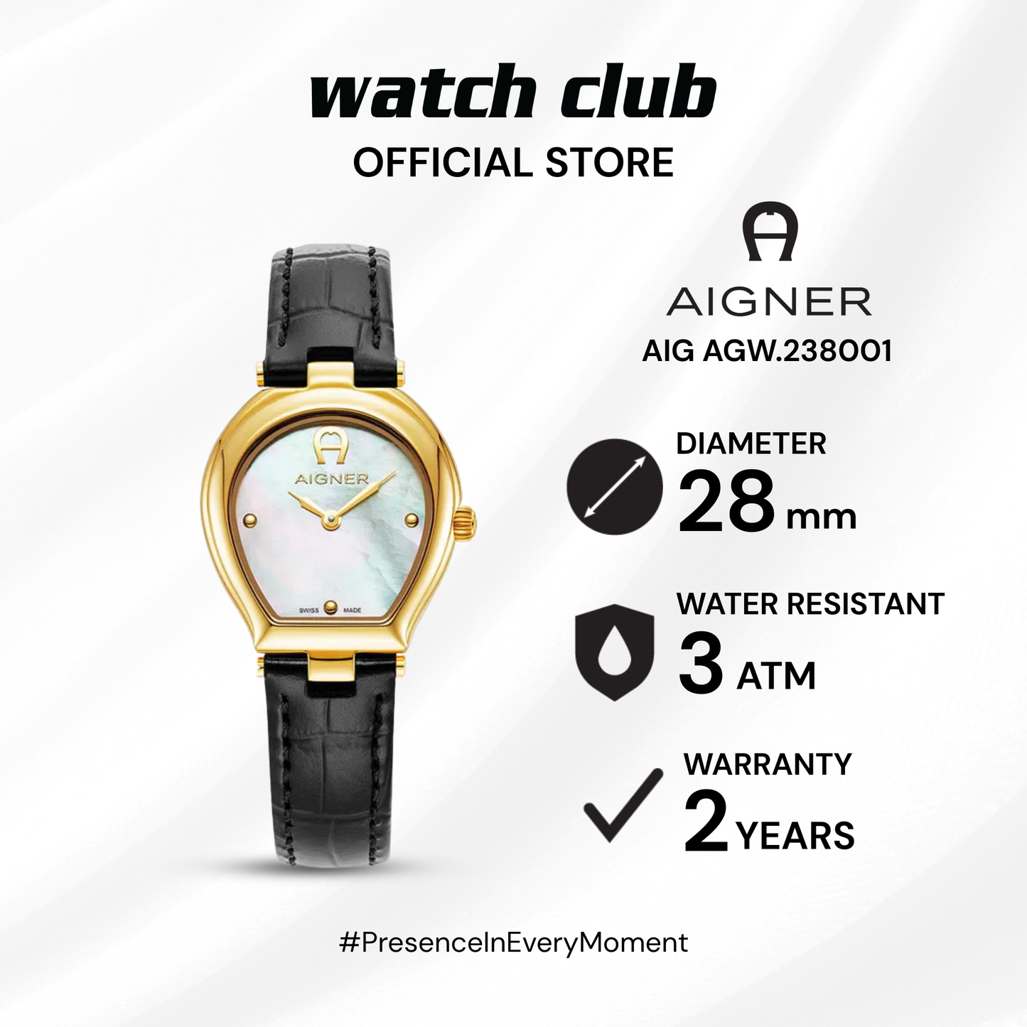 Aigner - Jam Tangan WANITA Tali Kulit Aigner Trani AGW.238001
