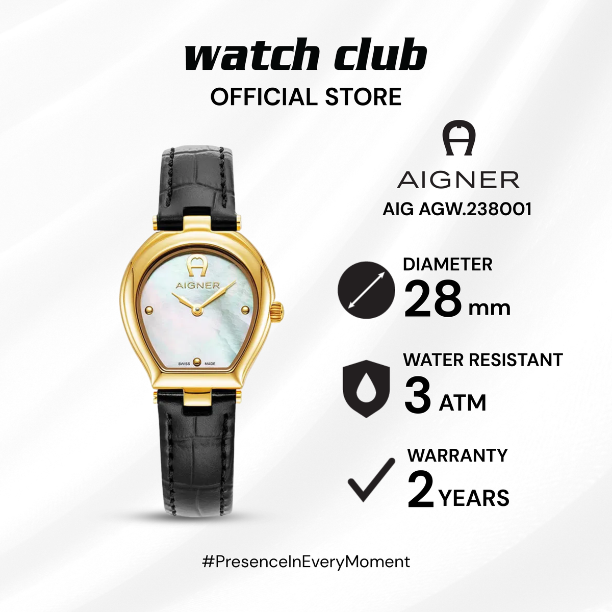 Aigner - Jam Tangan WANITA Tali Kulit Aigner Trani AGW.238001