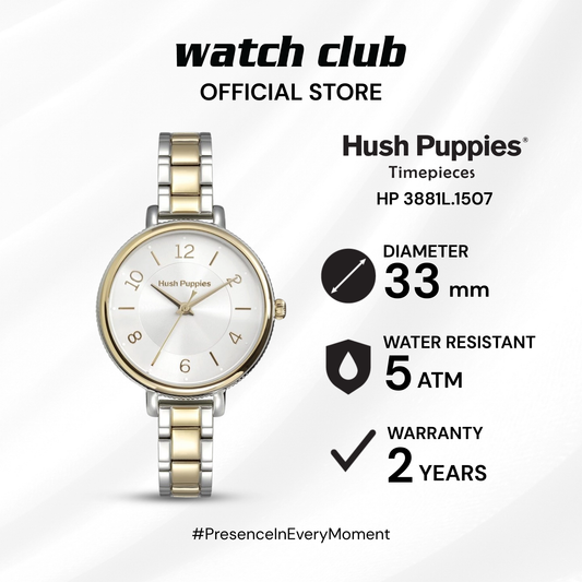 Hush Puppies - Jam Tangan WANITA Tali Rantai Stainless Steel Hush Puppies Casual HP 3881L.1507