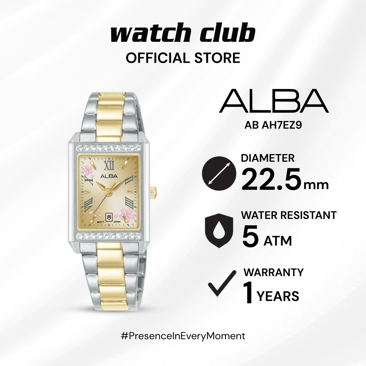 Alba - Jam Tangan WANITA Tali Stainless Steel Alba Signa AH7EZ9X1 AB AH7EZ9