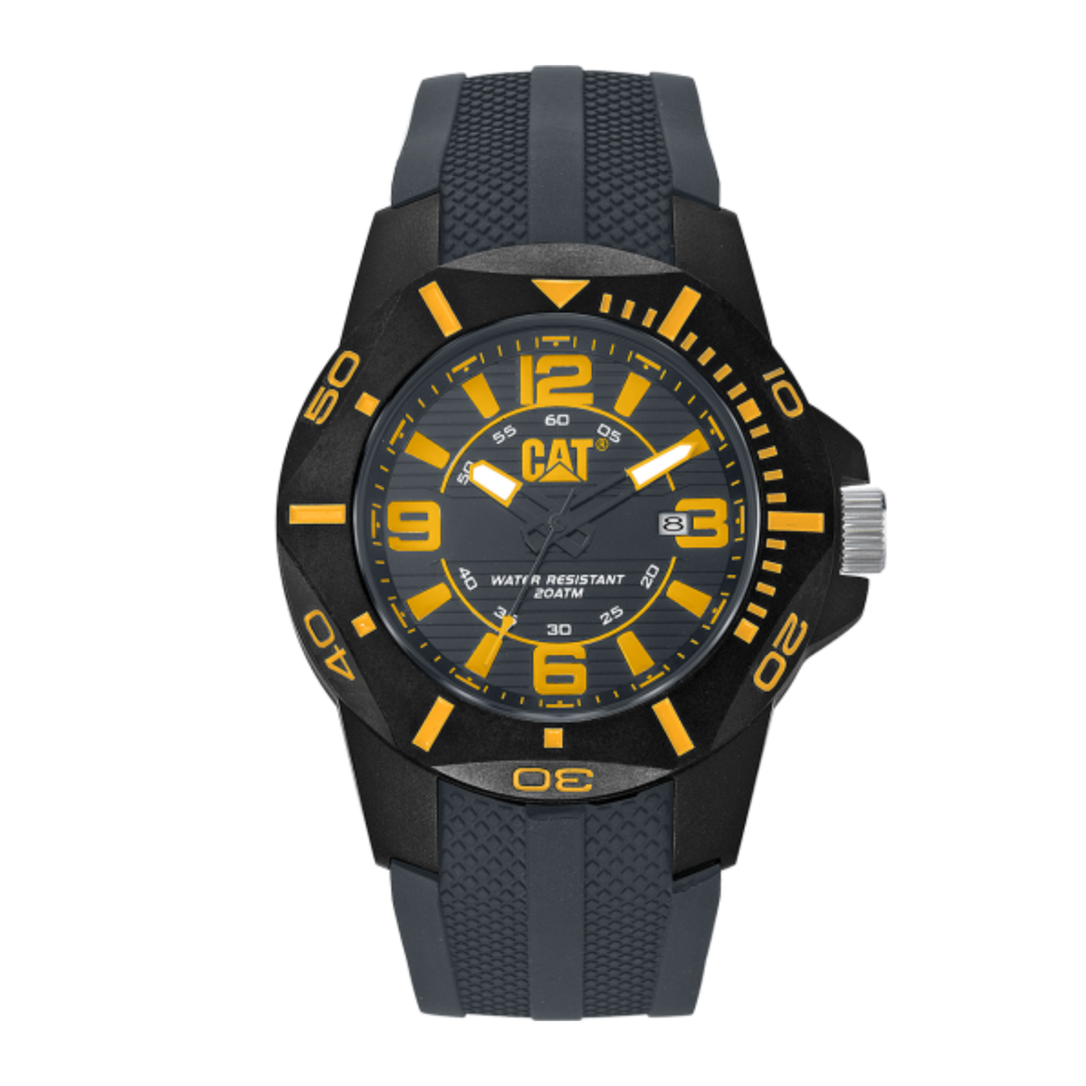 CAT - Jam Tangan PRIA Tali Silicone Caterpillar Gun Yellow Diver CAT LR.161.25.135 · Foto 2