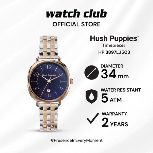 Hush Puppies - Jam Tangan WANITA Tali Rantai Stainless Steel Hush Puppies Casual HP 3897L.1503
