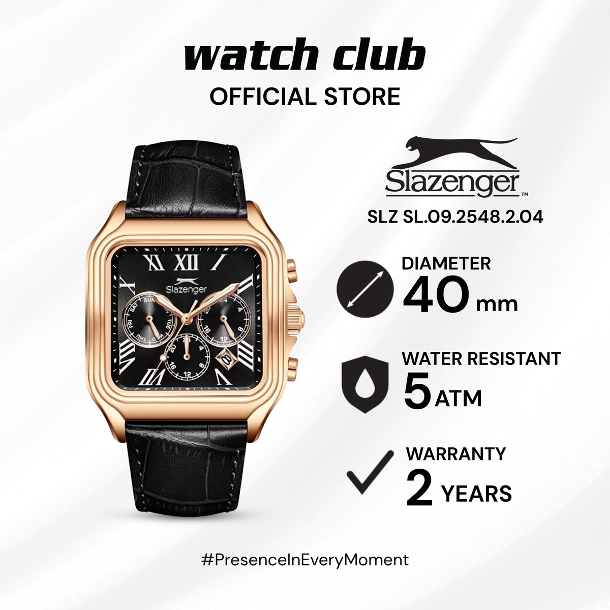 Slazenger - Jam Tangan PRIA Tali Leather Slazenger Quartz SLZ SL.09.2548.2.04