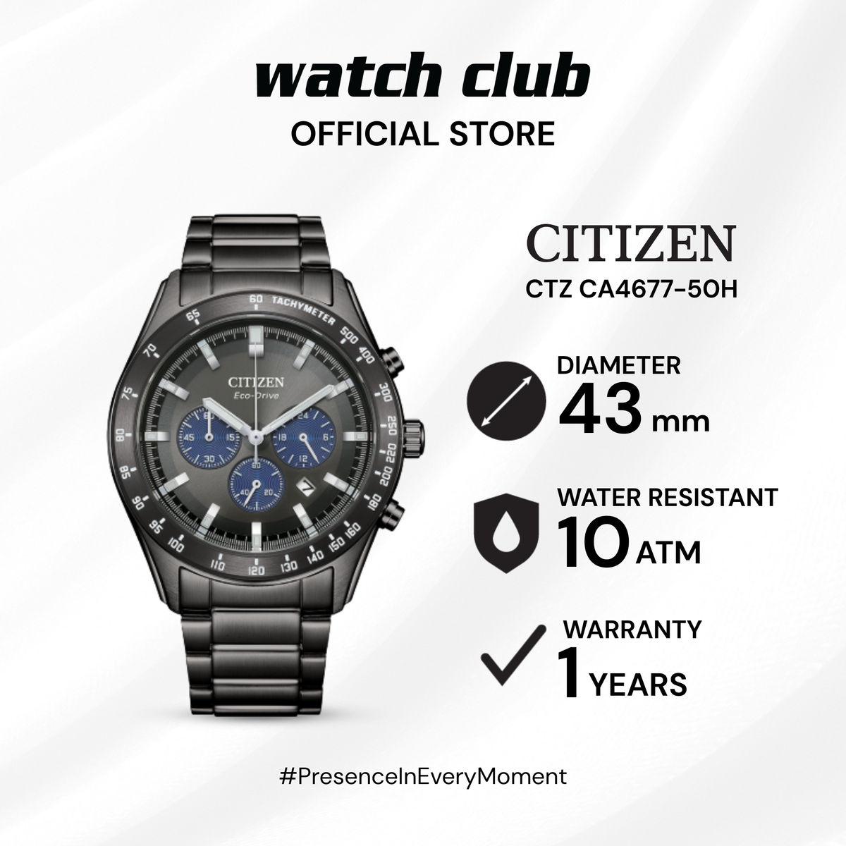 Citizen - Jam Tangan PRIA Tali Stainless Steel Citizen Chronograph CTZ CA4677-50H