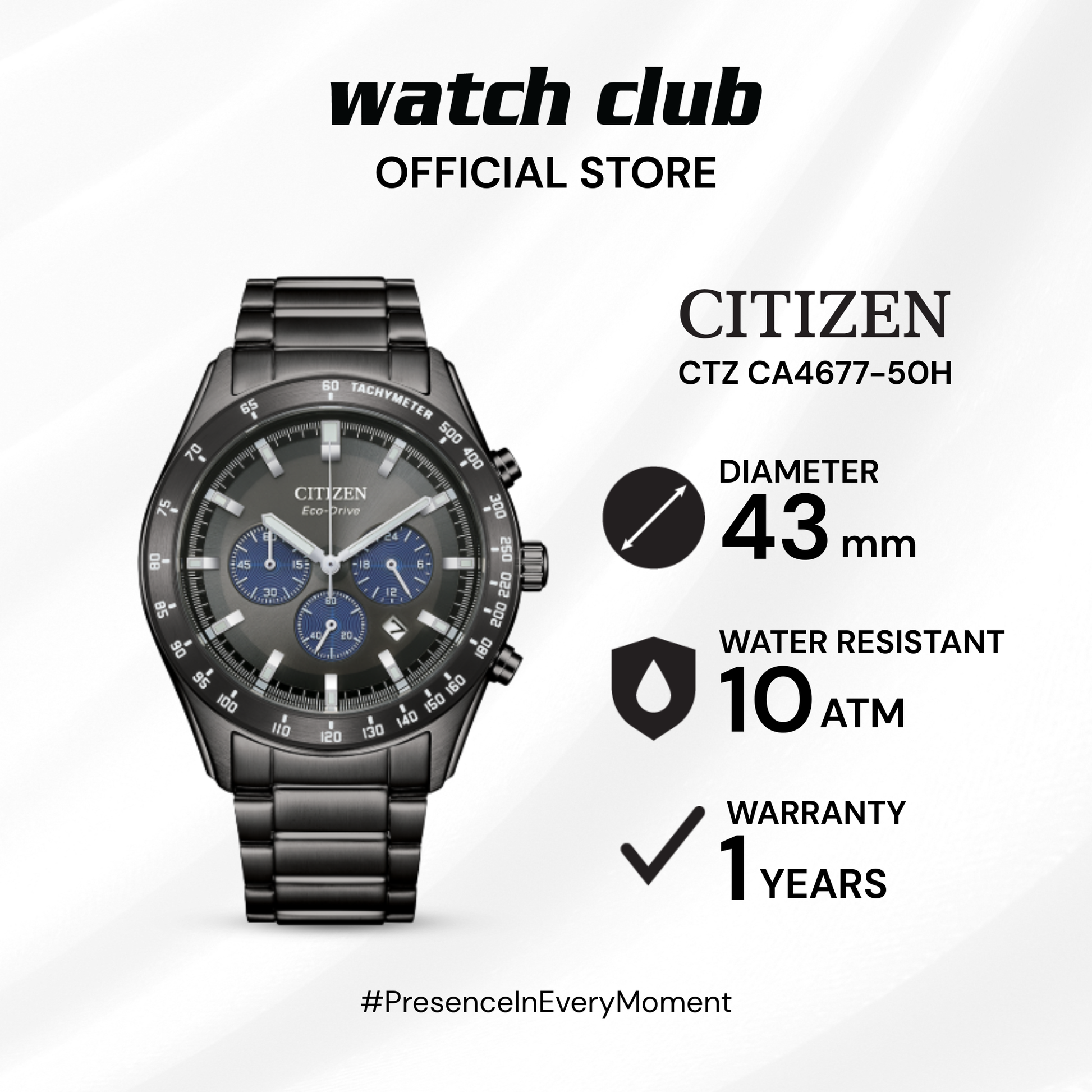 Citizen - Jam Tangan PRIA Tali Stainless Steel Citizen Chronograph CTZ CA4677-50H