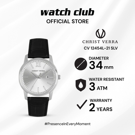 Christ Verra - Jam Tangan WANITA Tali Leather Christ Verra Domina Series CV 12454L-21 SLV