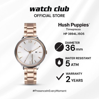 Hush Puppies - Jam Tangan WANITA Tali Rantai Stainless Steel Hush Puppies Casual HP 3894L.1505