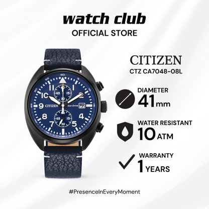 Citizen - Jam Tangan PRIA Tali Leather Citizen Eco-Drive CTZ CA7048-08L