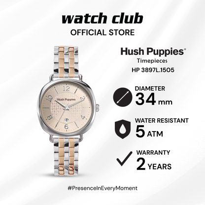 Hush Puppies - Jam Tangan WANITA Tali Rantai Stainless Steel Hush Puppies Casual HP 3897L.1505