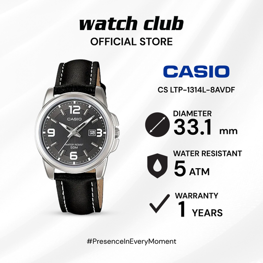 Casio - Jam Tangan WANITA Tali Leather Casio Enticer CS LTP-1314L-8AVDF