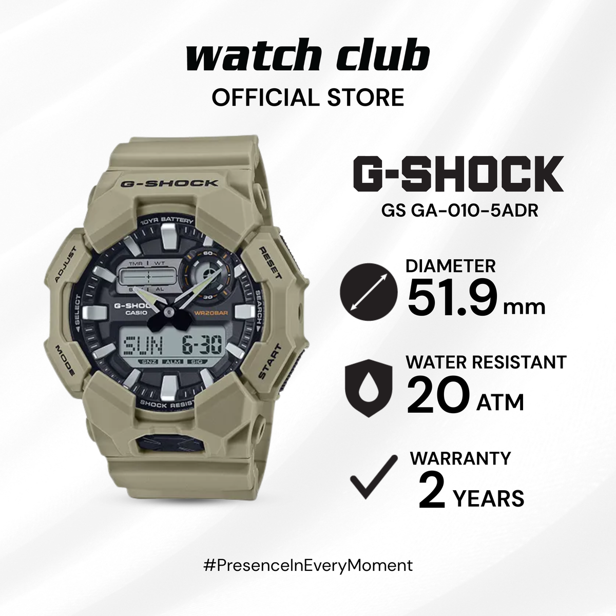 G-SHOCK - Jam Tangan PRIA Tali Resin G-SHOCK All G-Shock Collection GS GA-010-5ADR
