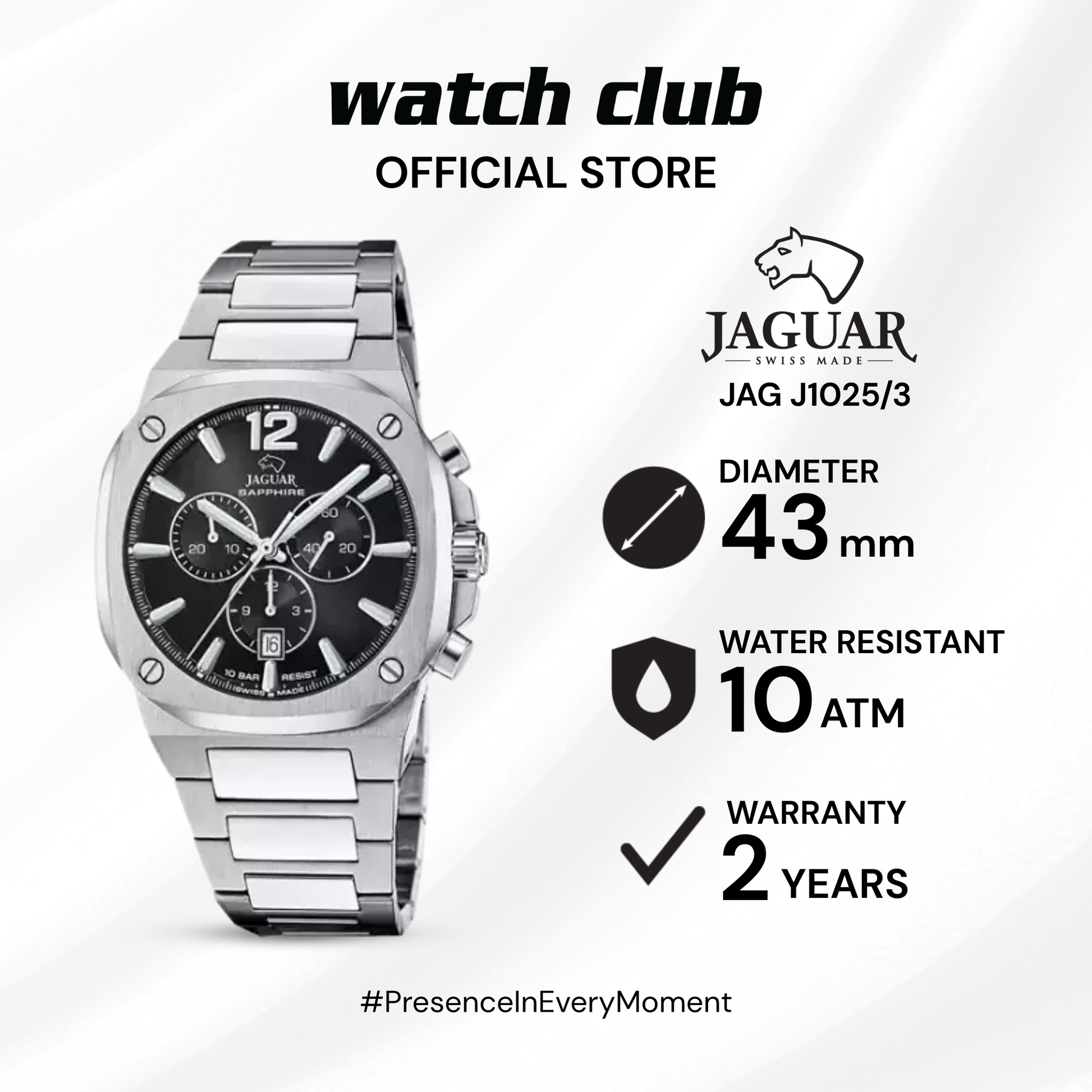 Jaguar - Jam Tangan PRIA Tali Stainless Steel JAGUAR Casual JAG J1025/3