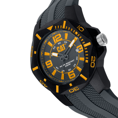 CAT - Jam Tangan PRIA Tali Silicone Caterpillar Gun Yellow Diver CAT LR.161.25.135 · Foto 3