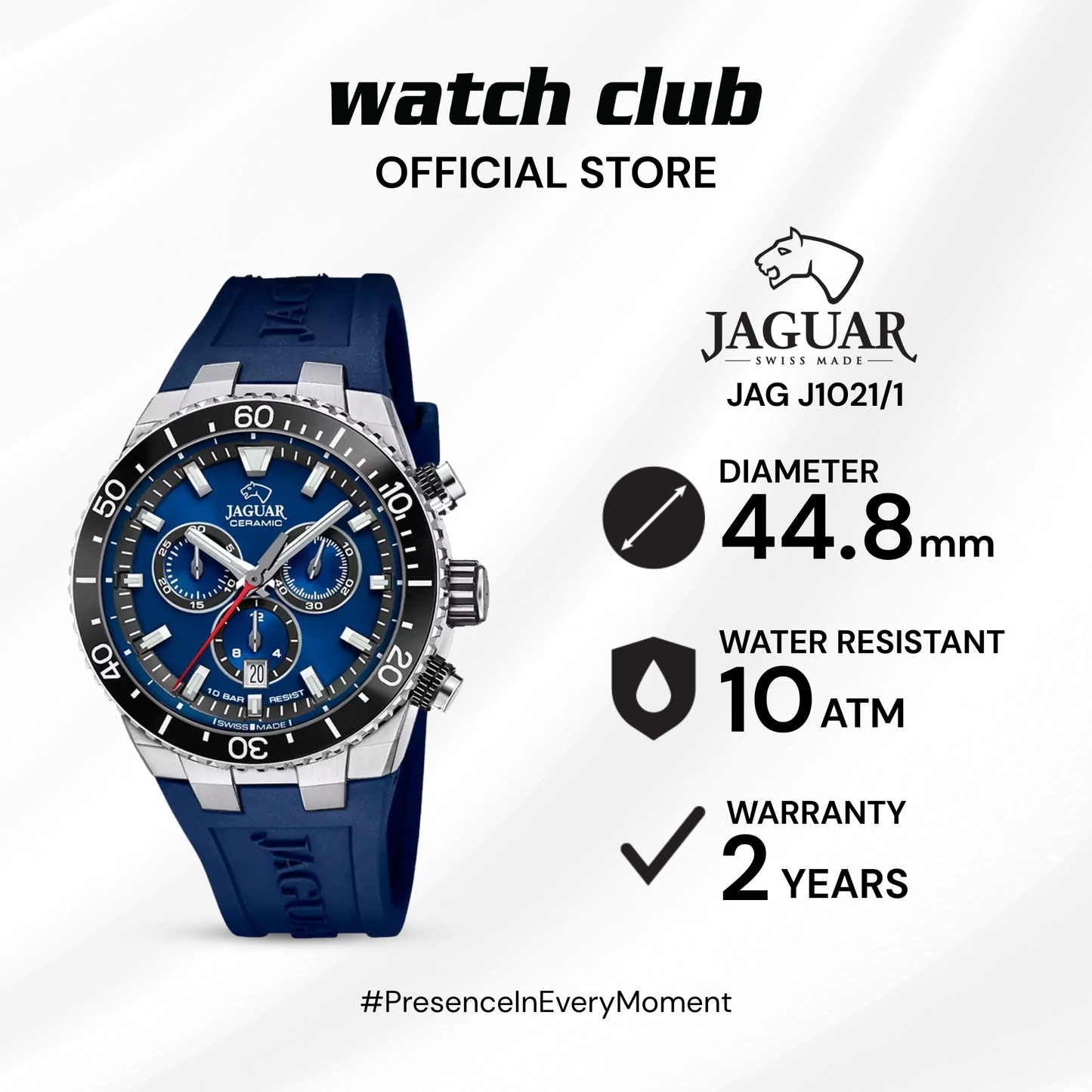 Jaguar - Jam Tangan PRIA Tali Rubber JAGUAR Ceramic Collection JAG J1021/1