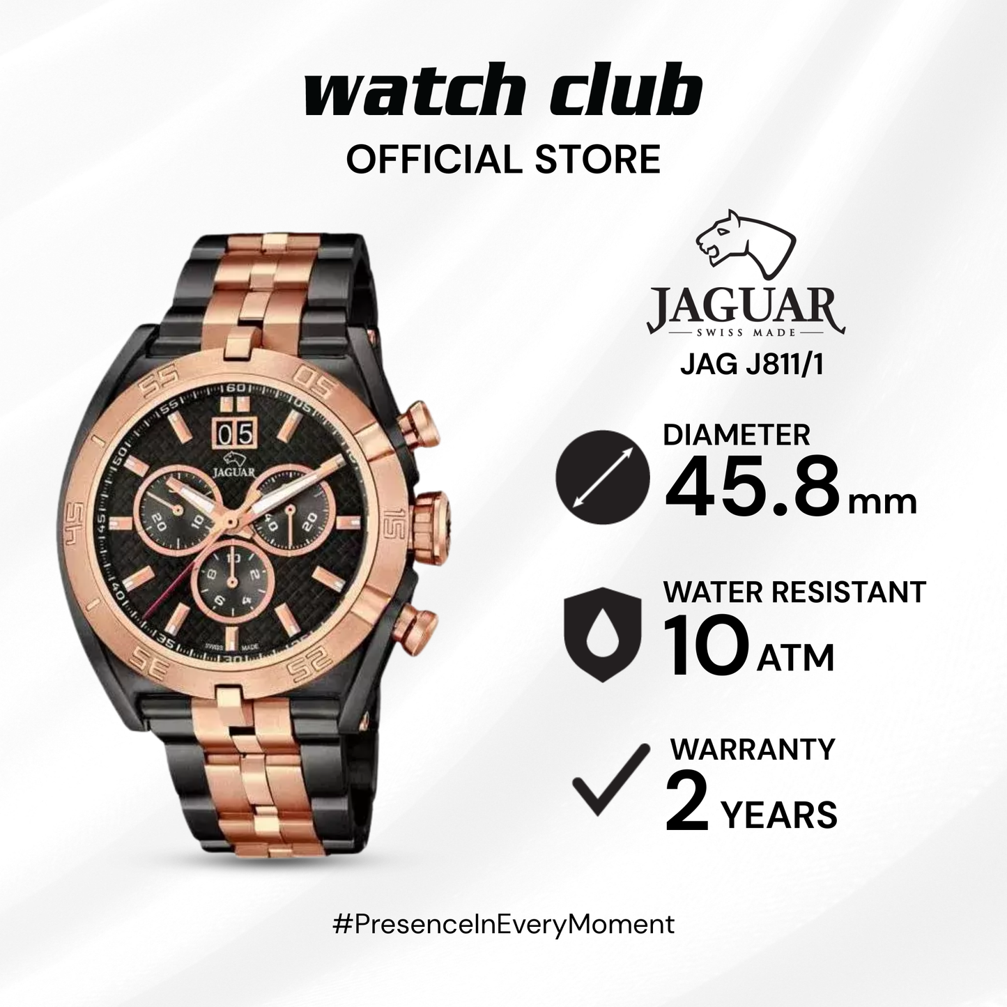 Jaguar - Jam Tangan PRIA Tali Stainless Steel JAGUAR Casual JAG J811/1