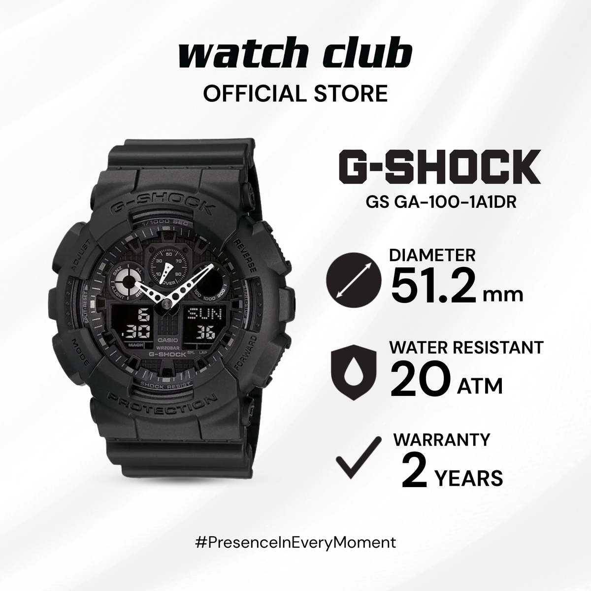 G-SHOCK - Jam Tangan PRIA Tali Resin G-SHOCK All G-Shock Collection GS GA-100-1A1DR