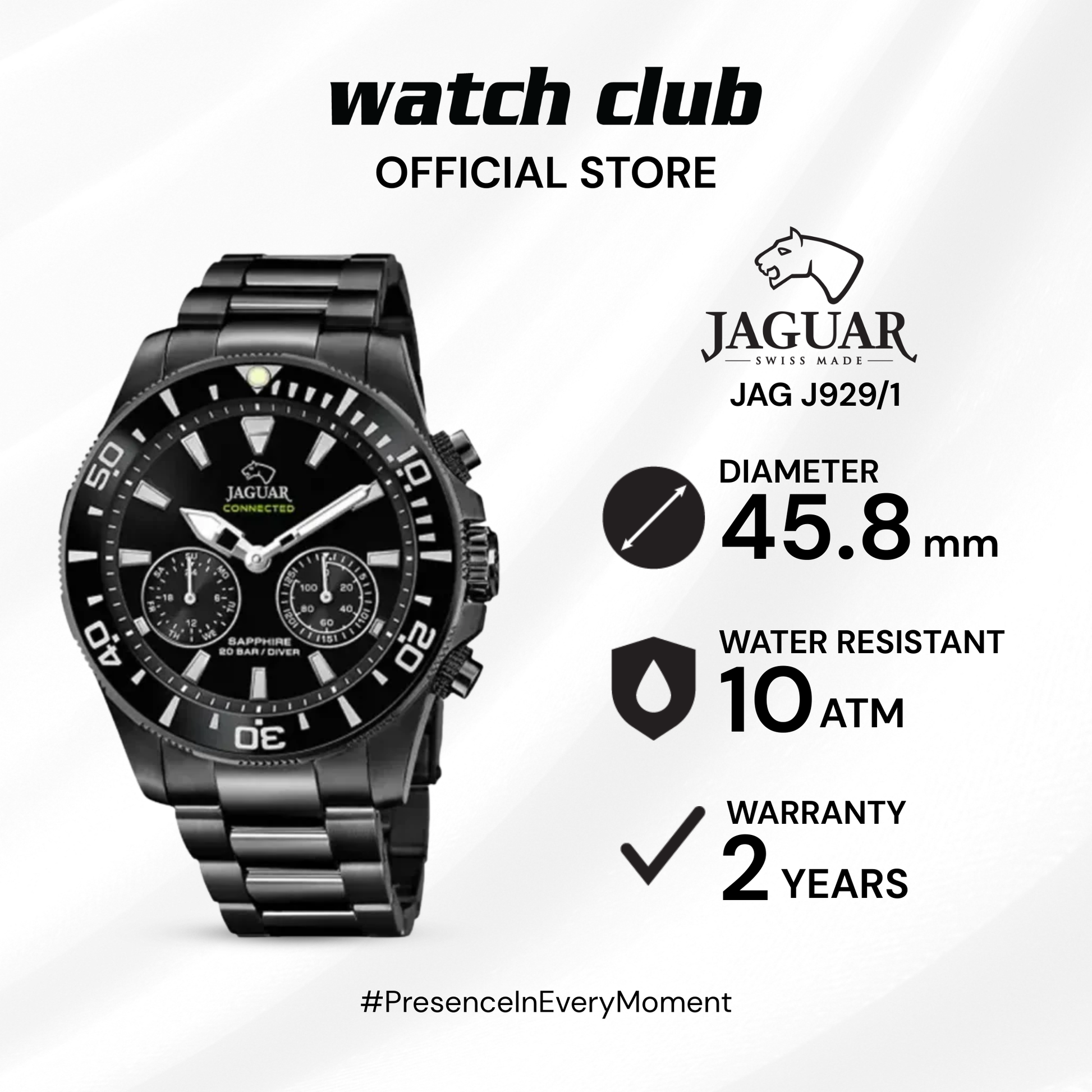Jaguar - Jam Tangan PRIA Tali Stainless Steel JAGUAR Casual JAG J929/1