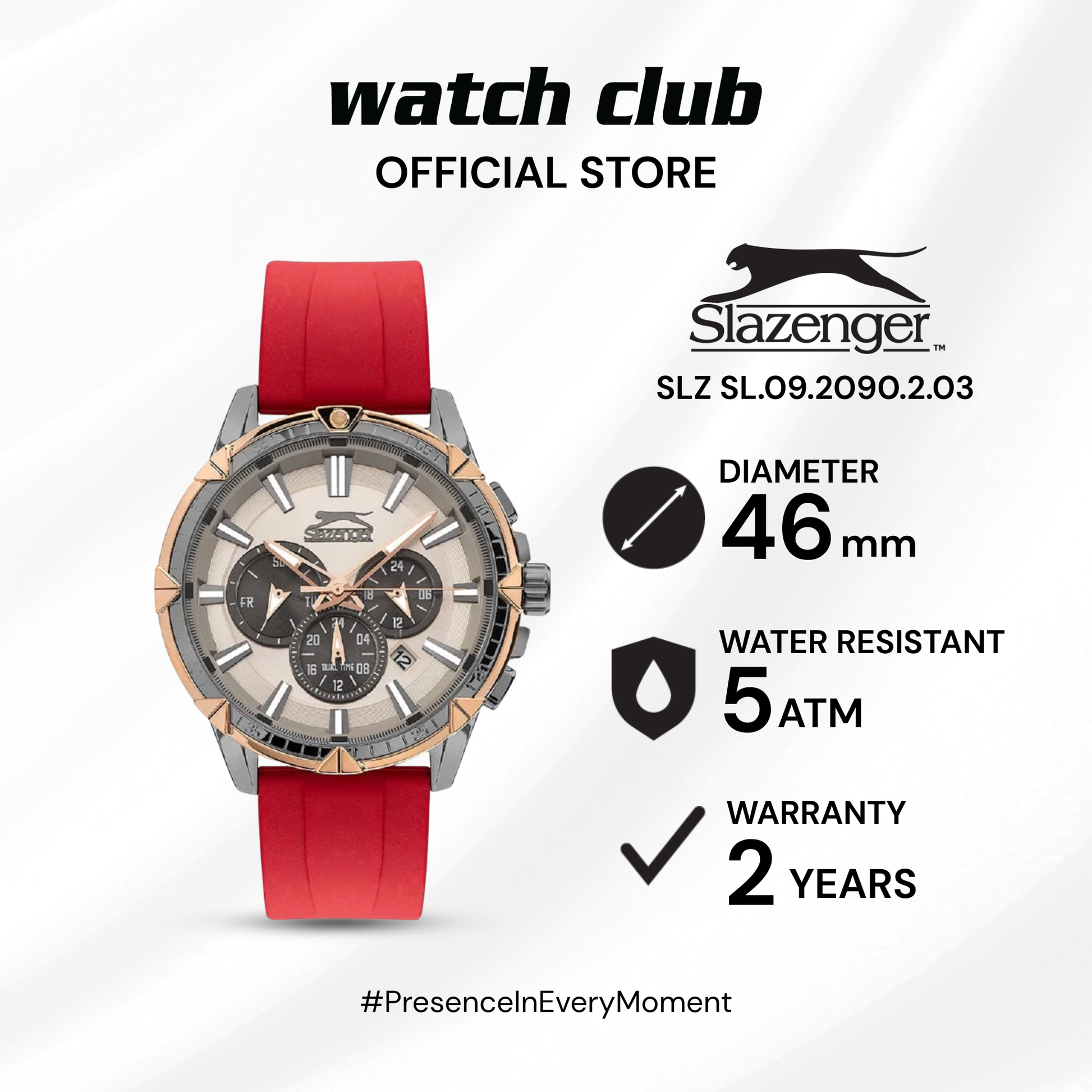 Slazenger - Jam Tangan PRIA Tali Karet Slazenger Fashion SL.09.2090.2.03