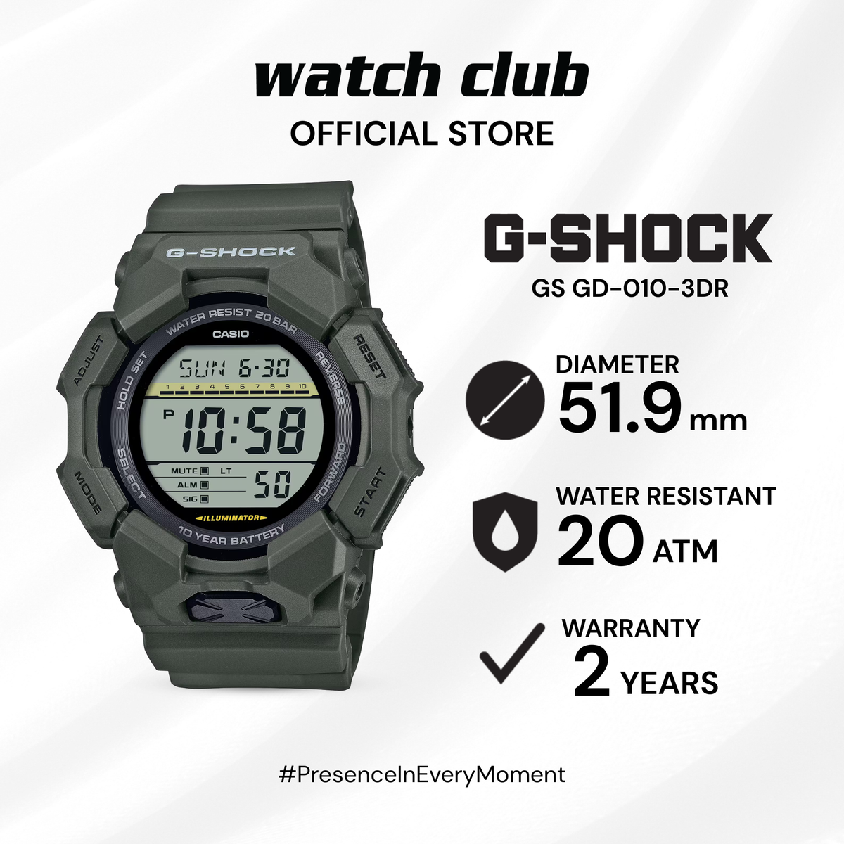 G-SHOCK - Jam Tangan PRIA Tali Resin G-SHOCK All G-Shock Collection GS GD-010-3DR