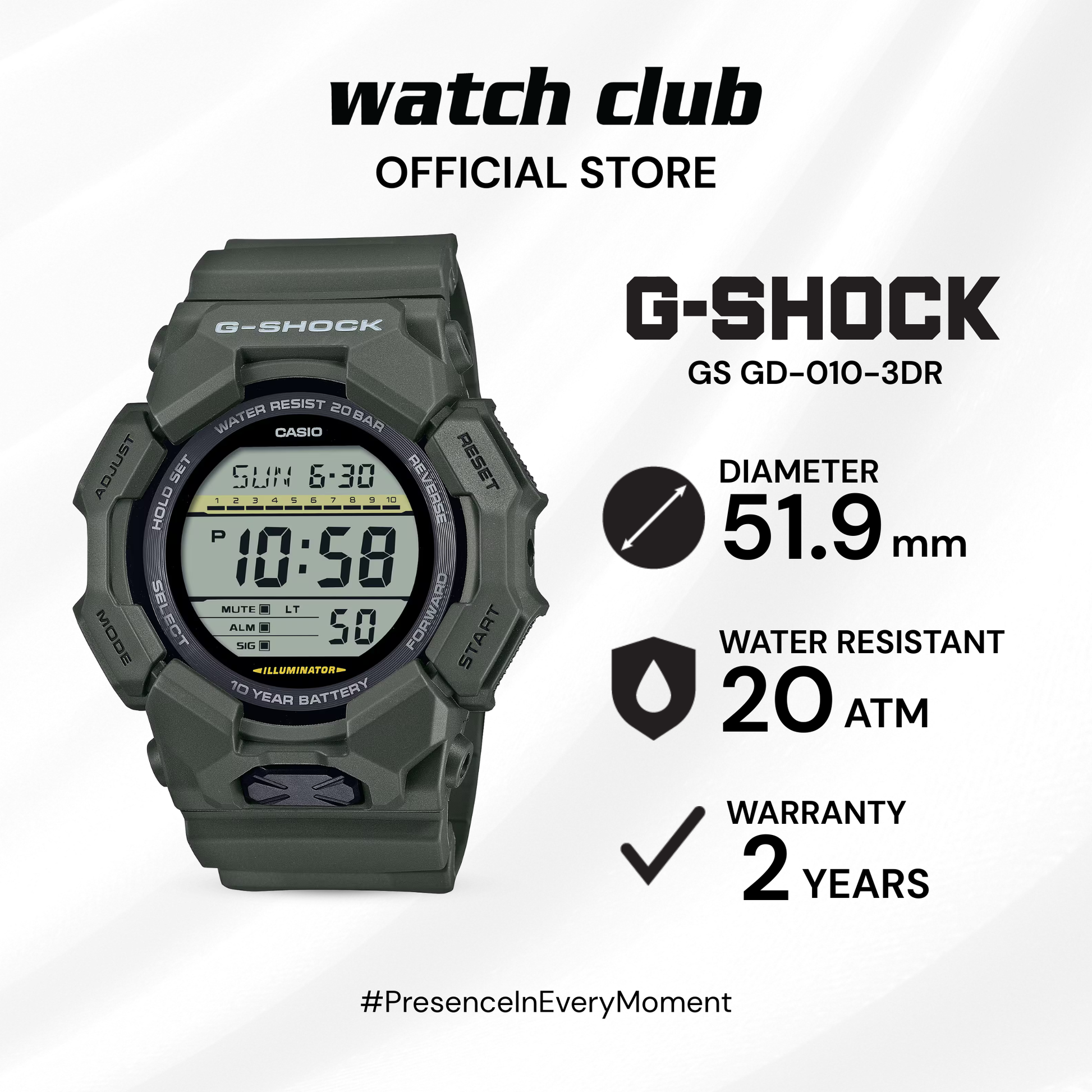 G-SHOCK - Jam Tangan PRIA Tali Resin G-SHOCK All G-Shock Collection GS GD-010-3DR