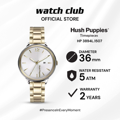 Hush Puppies - Jam Tangan WANITA Tali Rantai Stainless Steel Hush Puppies Casual HP 3894L.1507