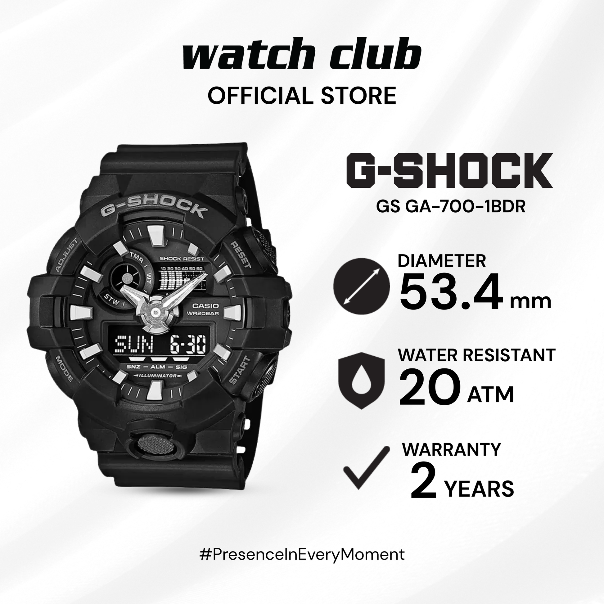G-SHOCK - Jam Tangan PRIA Tali Resin G-SHOCK All G-Shock Collection GS GA-700-1BDR · Foto 2