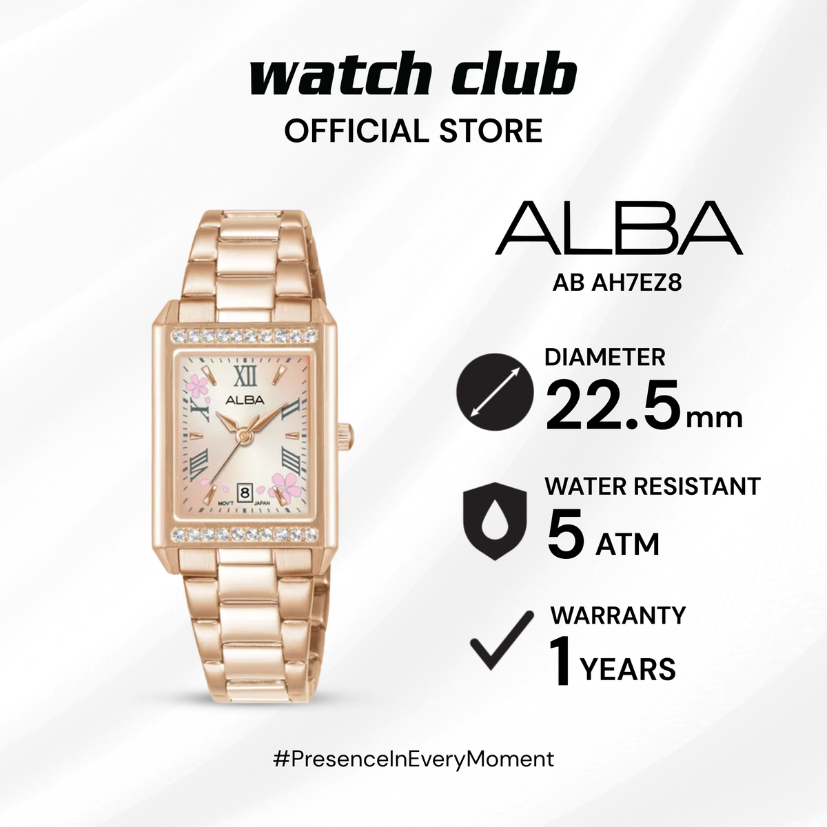 Alba - Jam Tangan WANITA Tali Stainless Steel Alba Signa AH7EZ8X1 AB AH7EZ8