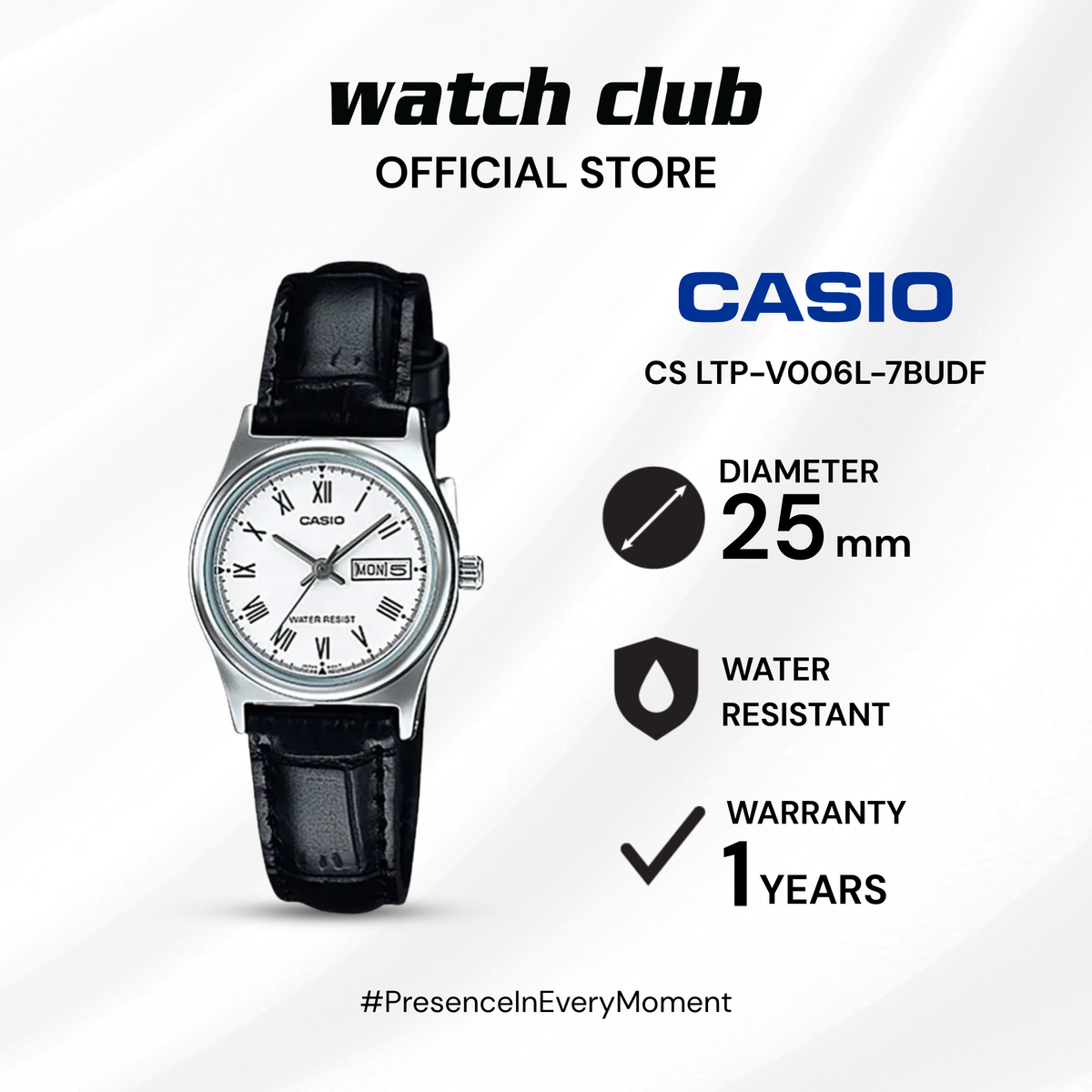 Casio - Jam Tangan WANITA Tali Leather Casio General CS LTP-V006L-7BUDF