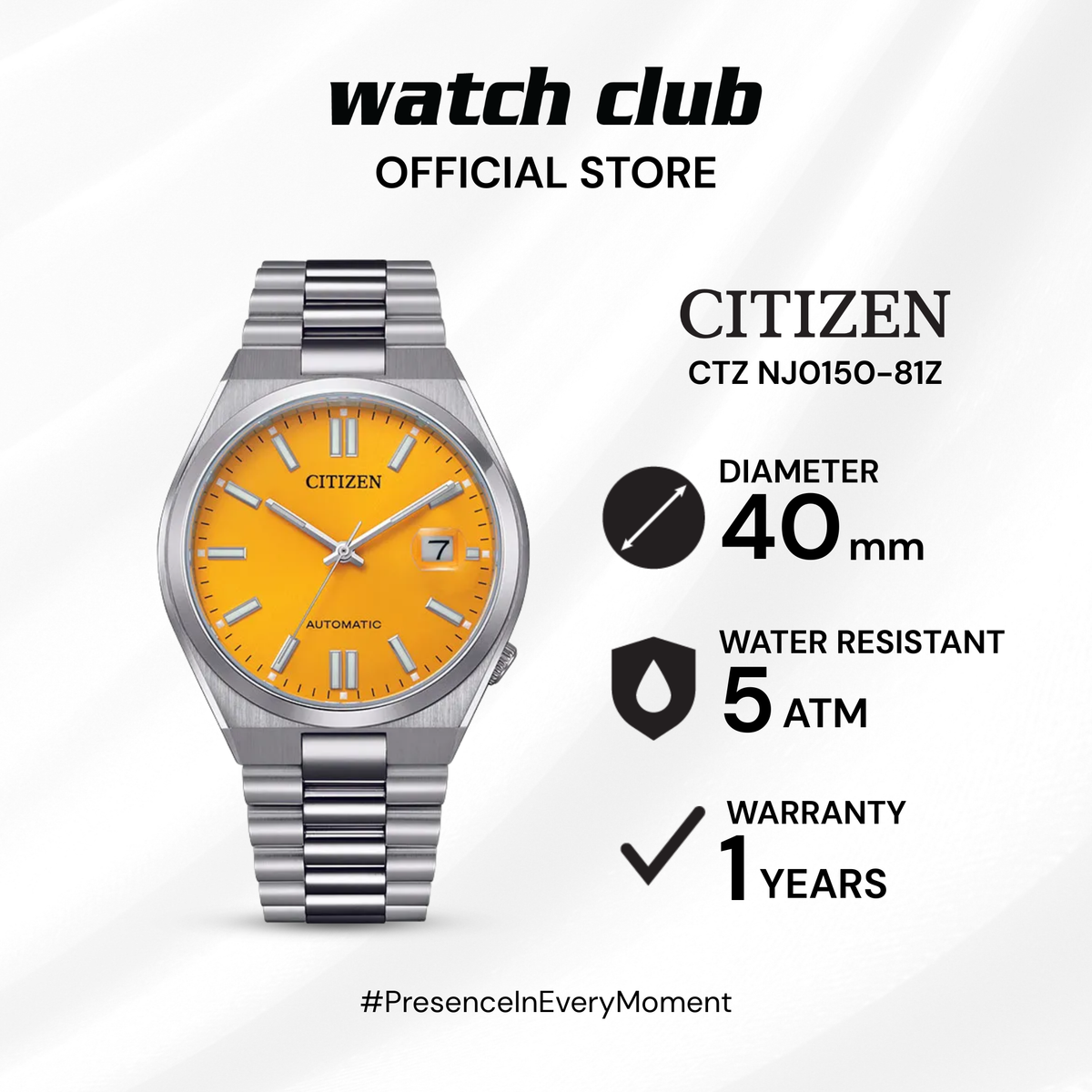 Citizen - Jam Tangan PRIA Tali Stainless Steel Citizen Mechanical Tsuyosa CTZ NJ0150-81Z