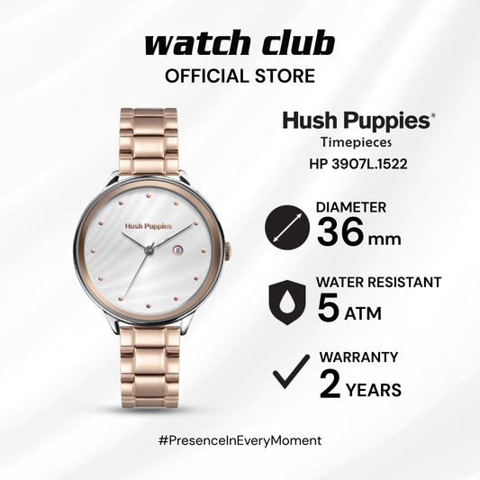 Hush Puppies - Jam Tangan WANITA Tali Rantai Stainless Steel Hush Puppies CasualHP.3907L.1522