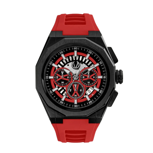 Christ Verra - Jam Tangan PRIA Tali Rubber Sillicone Christ Verra Casual CV 12189G-36 BLK/RED · Foto 2