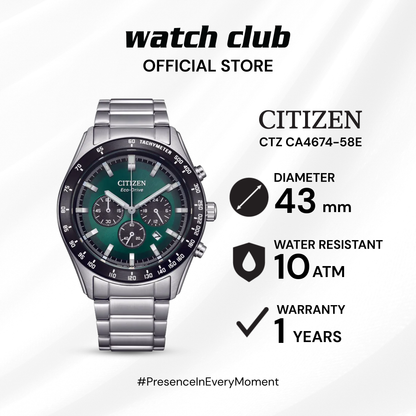 Citizen - Jam Tangan PRIA Tali Stainless Steel Citizen Chronograph CTZ CA4674-58X