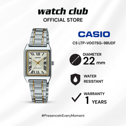 Casio - Jam Tangan WANITA Tali Stainless Steel Casio Tank CS LTP-V007SG-9BUDF