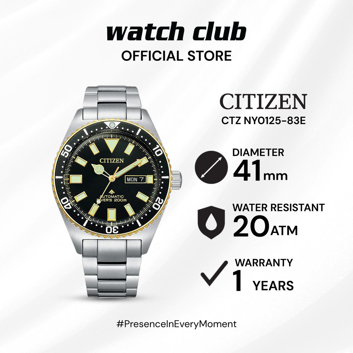 Citizen - Jam Tangan Pria Tali Stainless Steel Citizen Promaster CTZ NY0125-83E
