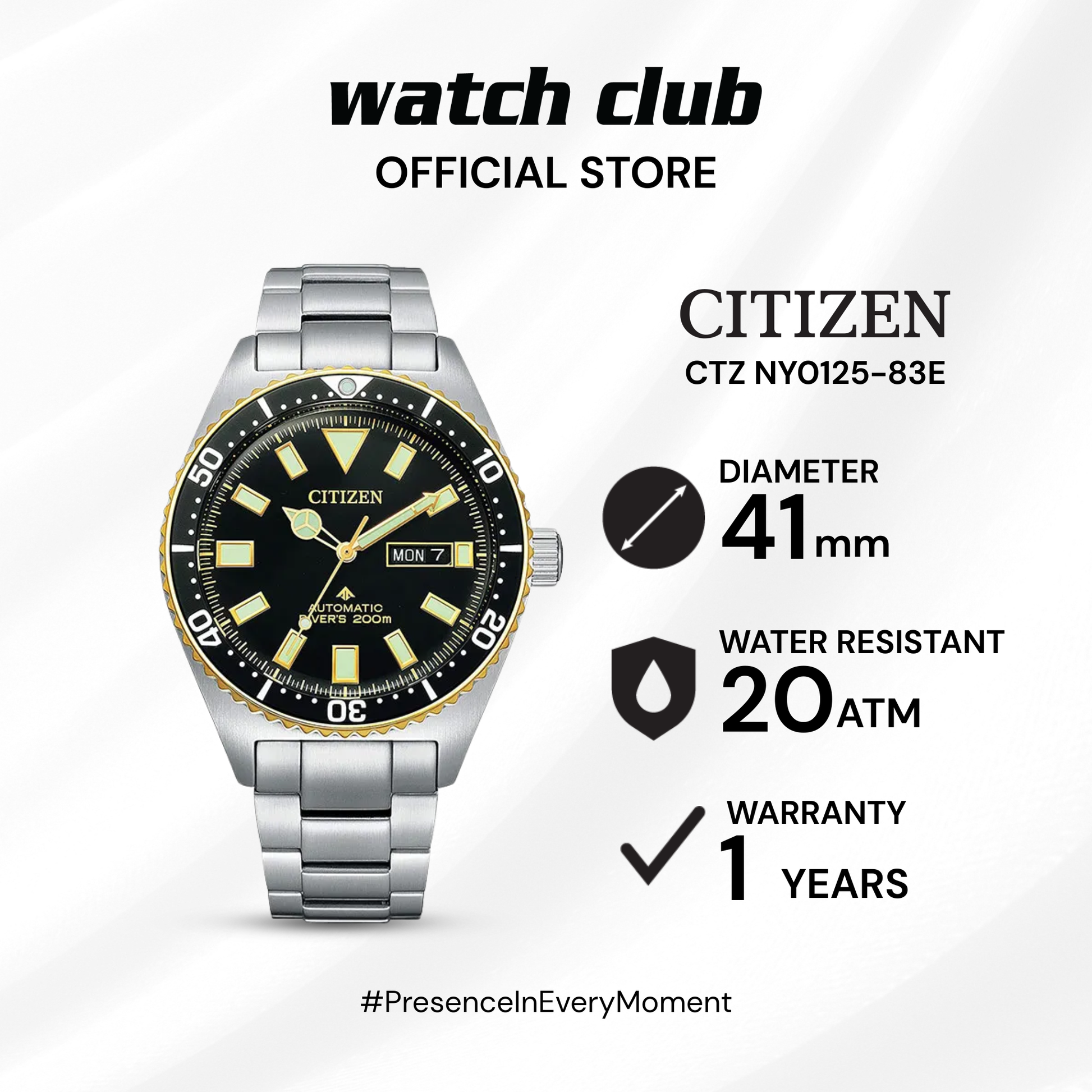 Citizen - Jam Tangan Pria Tali Stainless Steel Citizen Promaster CTZ NY0125-83E