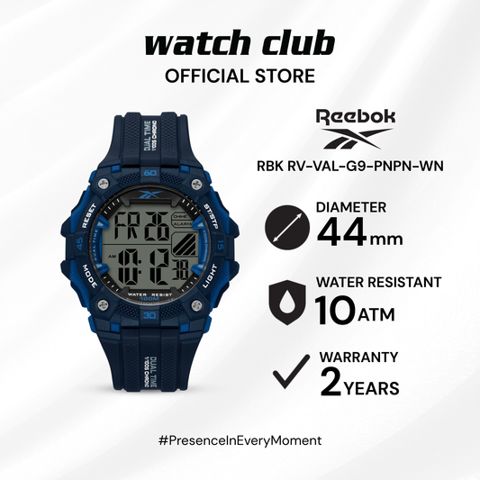 Reebok - Jam Tangan PRIA Tali Rubber Reebok Vector Valor RBK RV-VAL-G9-PNPN-WN
