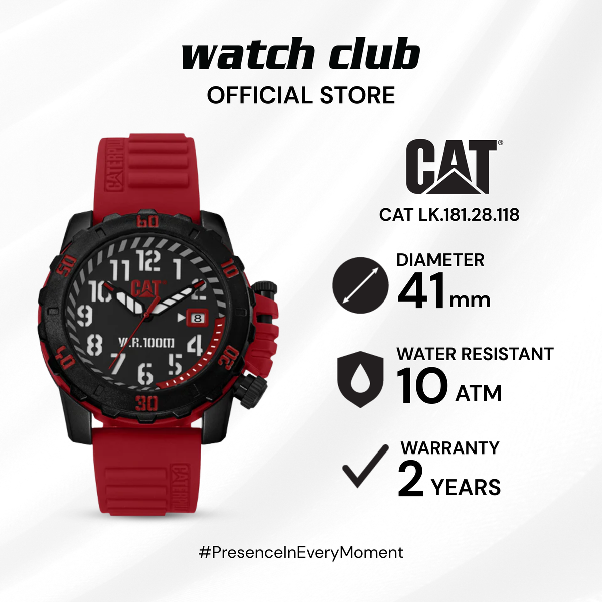 CAT - Jam Tangan PRIA Tali Silicone Caterpillar Casual CAT LK.181.28.118