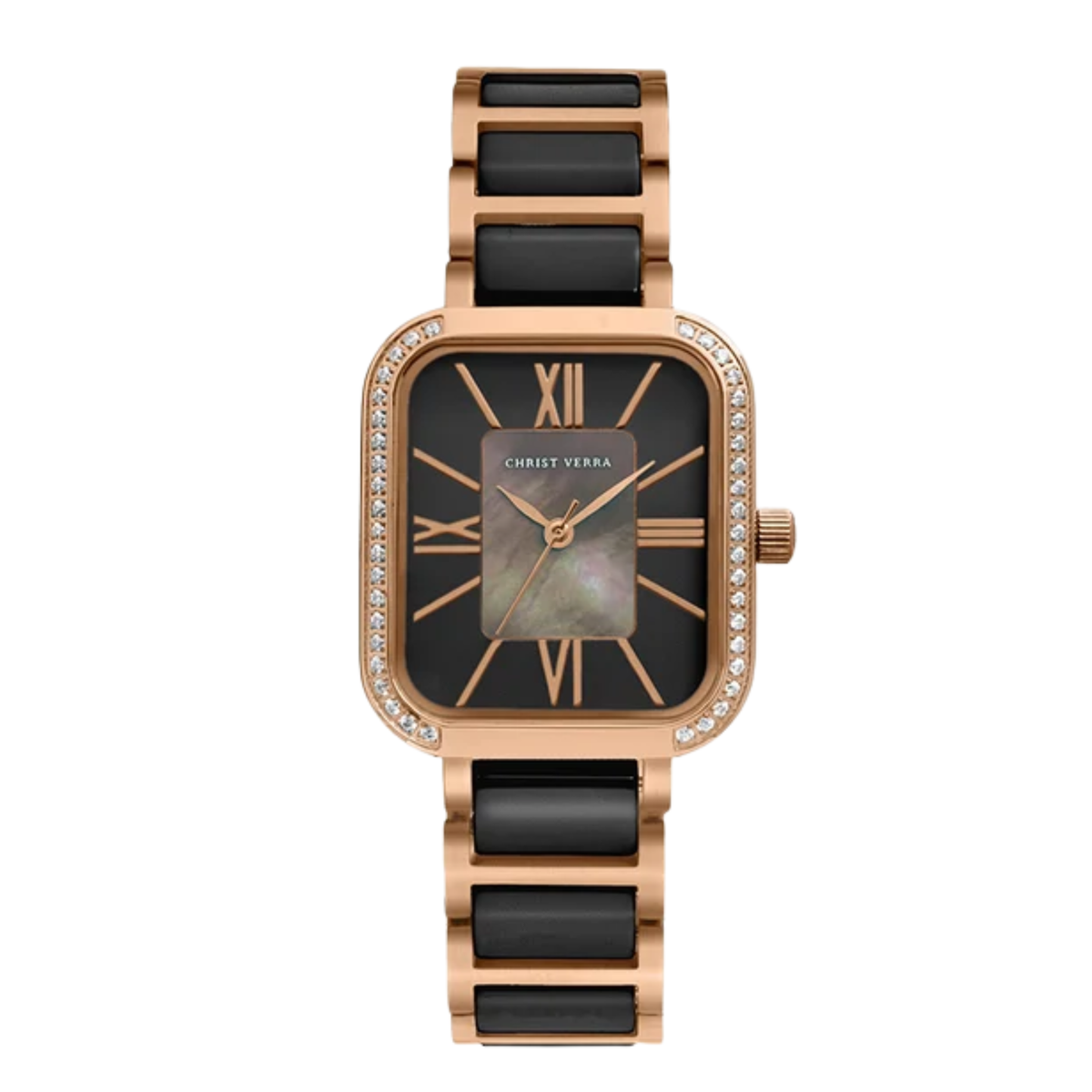 Christ Verra - Jam Tangan WANITA Tali Stainless Steel, Ceramic Christ Verra CV 922813L-55 BLK/MOP · Foto 2