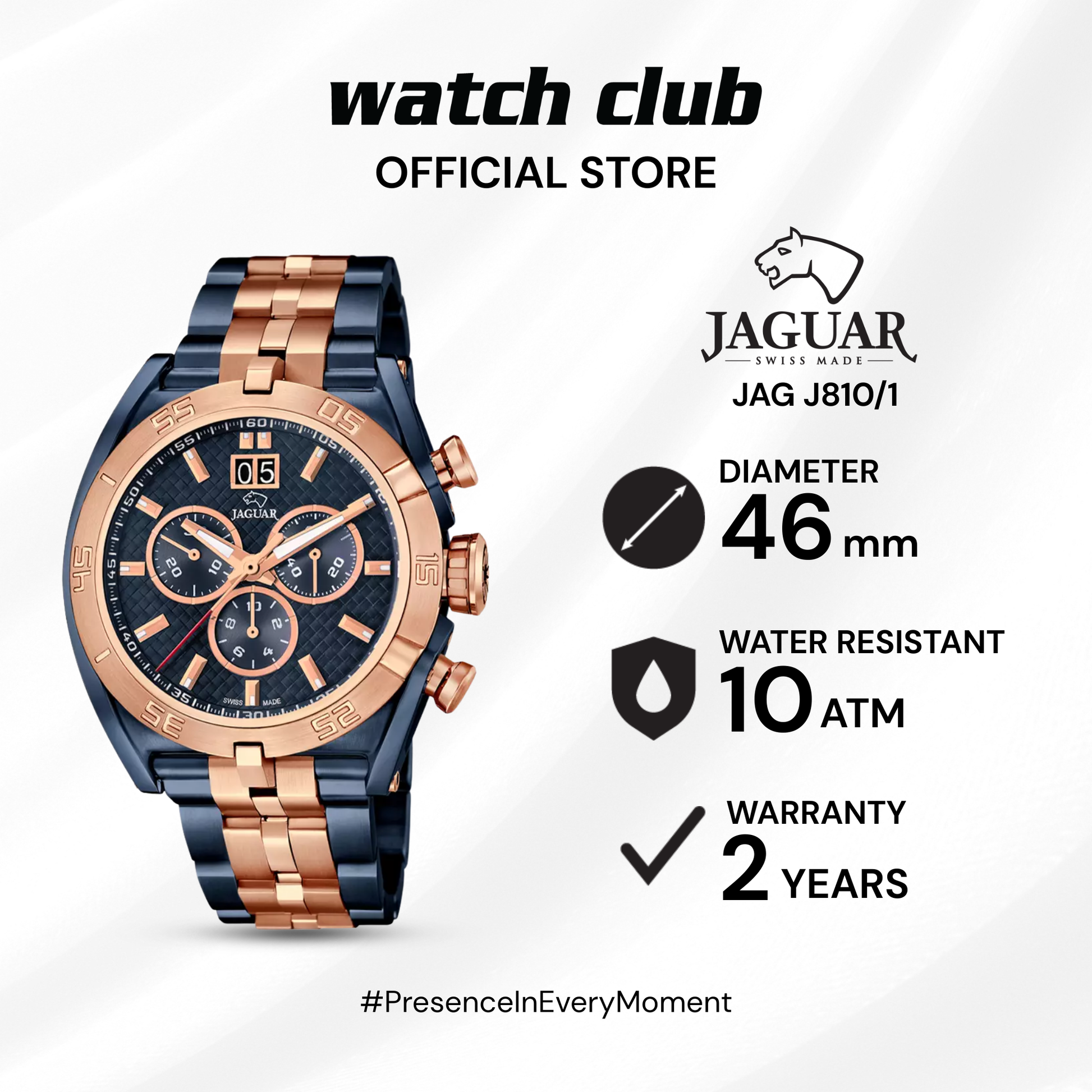 Jaguar - Jam Tangan PRIA Tali Stainless Steel JAGUAR Casual JAG J810/1