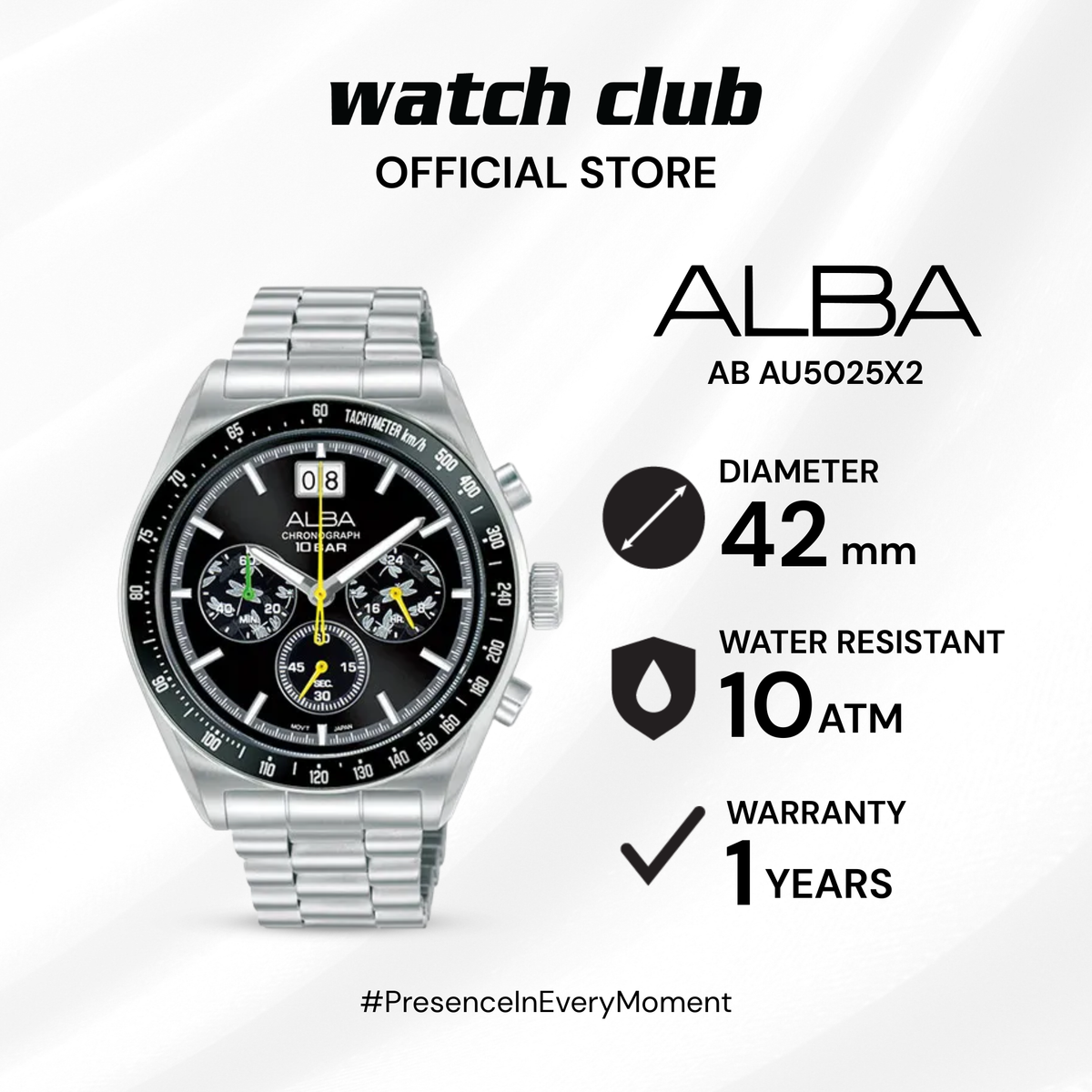 Alba - Jam Tangan PRIA Tali Stainless Steel Alba Signa AU5025X2 AB AU5025X2